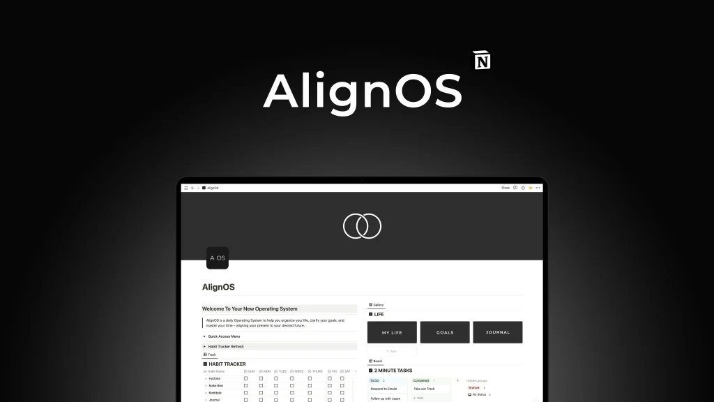 Captura de pantalla de la plantilla AlignOS