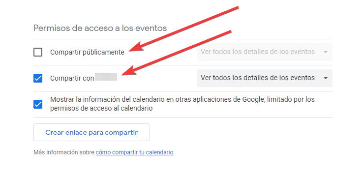 Compartir un calendario de Google públicamente o con tu organización