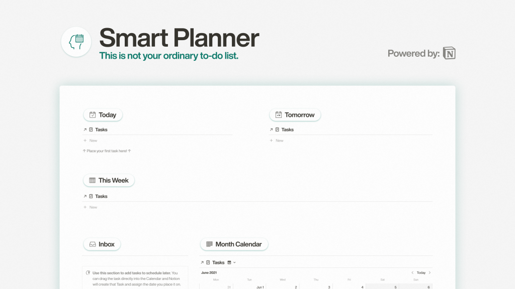 Captura de pantalla de la plantilla Smart Planner