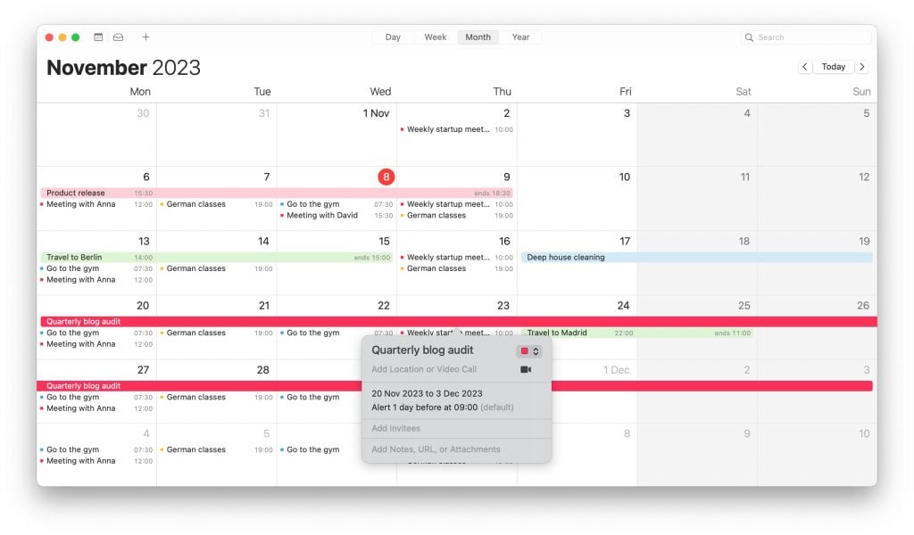 Apple Calendar web screenshot