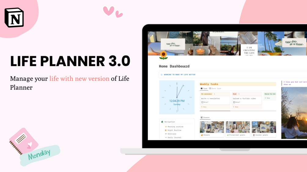Captura de pantalla de la plantilla Life Planner 3.0